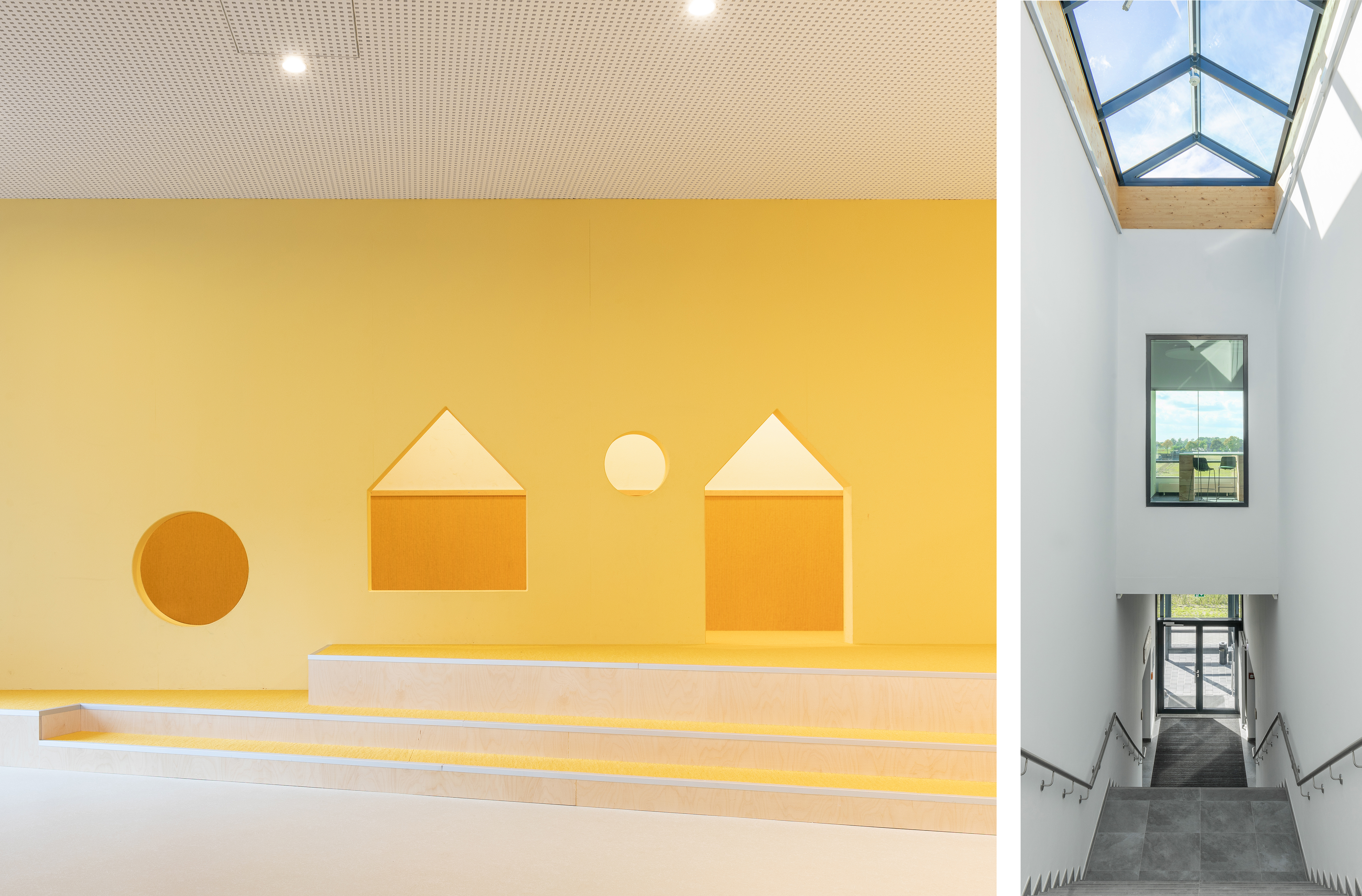 Zwei Beispiele für die Verwendung von Treppen in Gebäude vom Innenarchitekturbüro Die Planschmiede